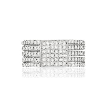 Bague argent 925 carré zirconias