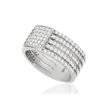 Bague argent 925 carré zirconias