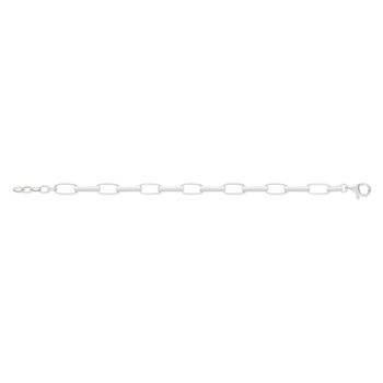 Bracelet argent 925, mailles rectangulaires 21 cm.