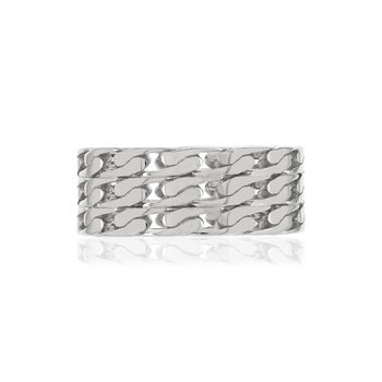 Bague argent 925 motif maille gourmette