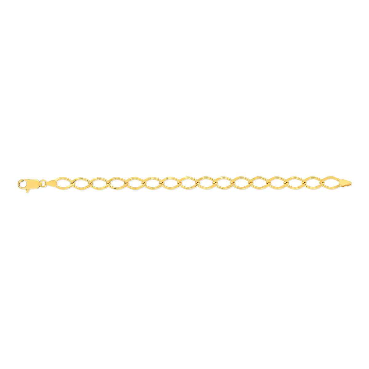 Bracelet plaqué or maille losange 19 cm. - vue 2