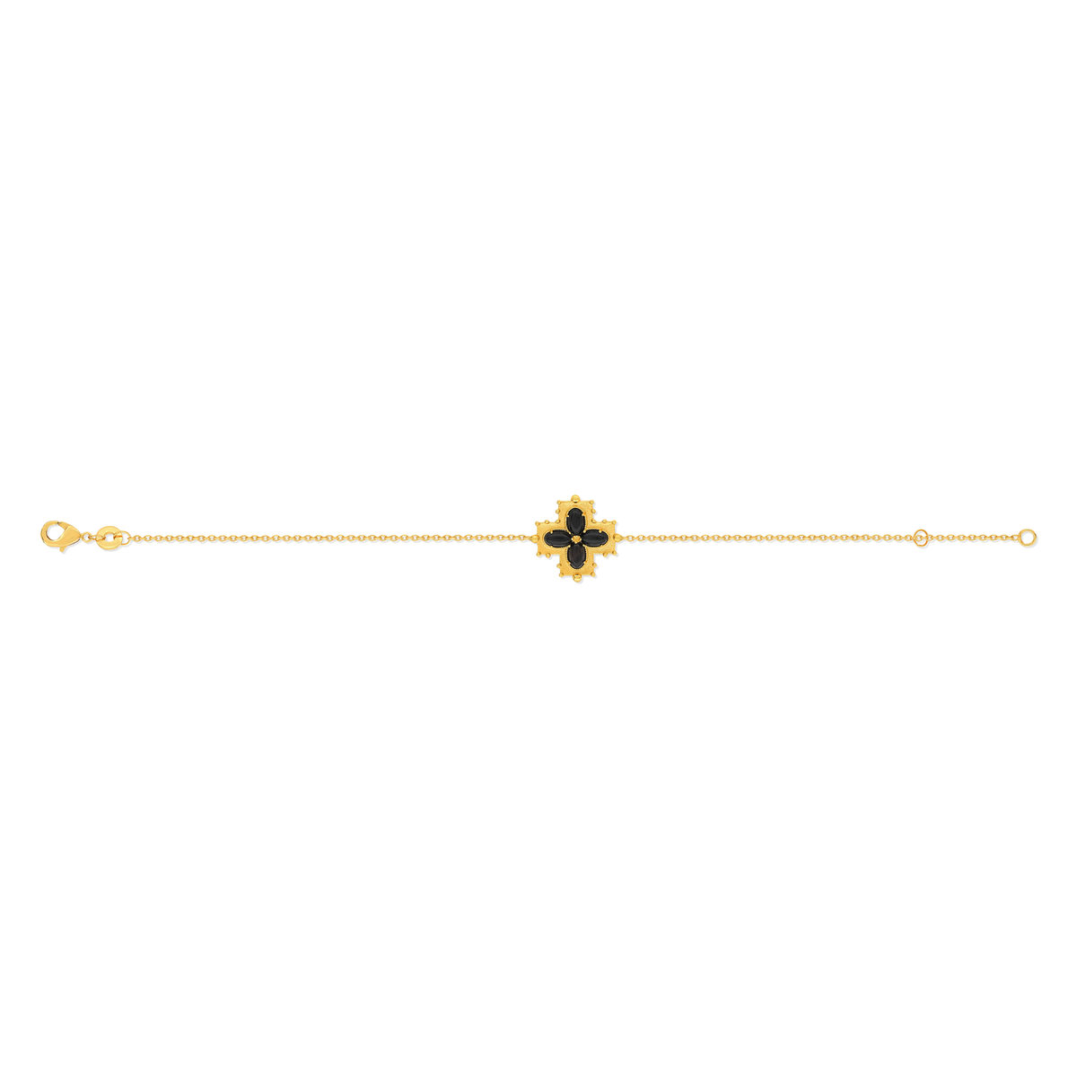 Bracelet plaqué or croix agates 18 cm - vue 2