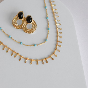 Gold-plated agate earrings