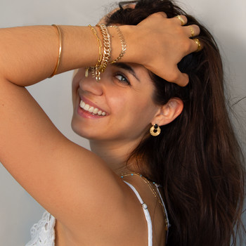 Gold-plated agate earrings