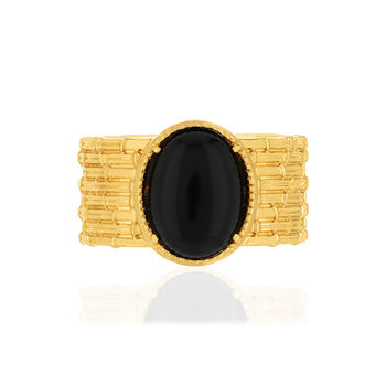 Bague plaqué or agate