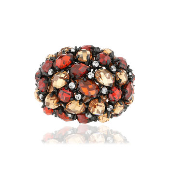 Bague argent 925 rosé zirconias multicolores