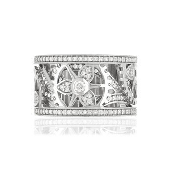 Bague Vesontio or blanc 750 diamants