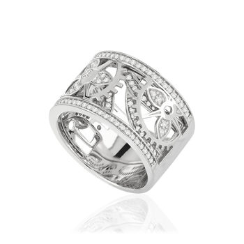 Bague Vesontio or blanc 750 diamants