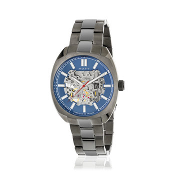 Montre homme squelette automatique acier bracelet acier