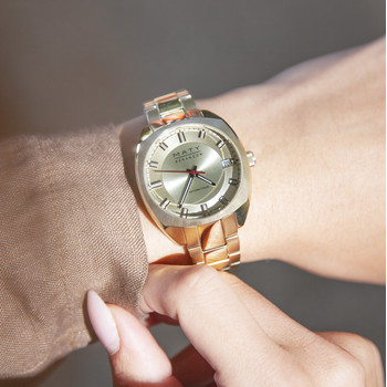 Montre mixte automatique acier doré bracelet acier doré