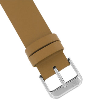 Montre homme acier bracelet cuir marron