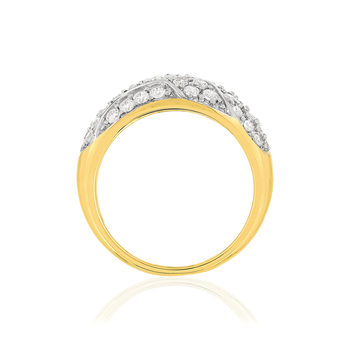 Bague plaque or 2 tons zirconias