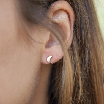 Boucles d'oreilles or jaune 375 lune