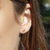 Boucles d'oreilles or jaune 375 coeur - vue Vporté 2
