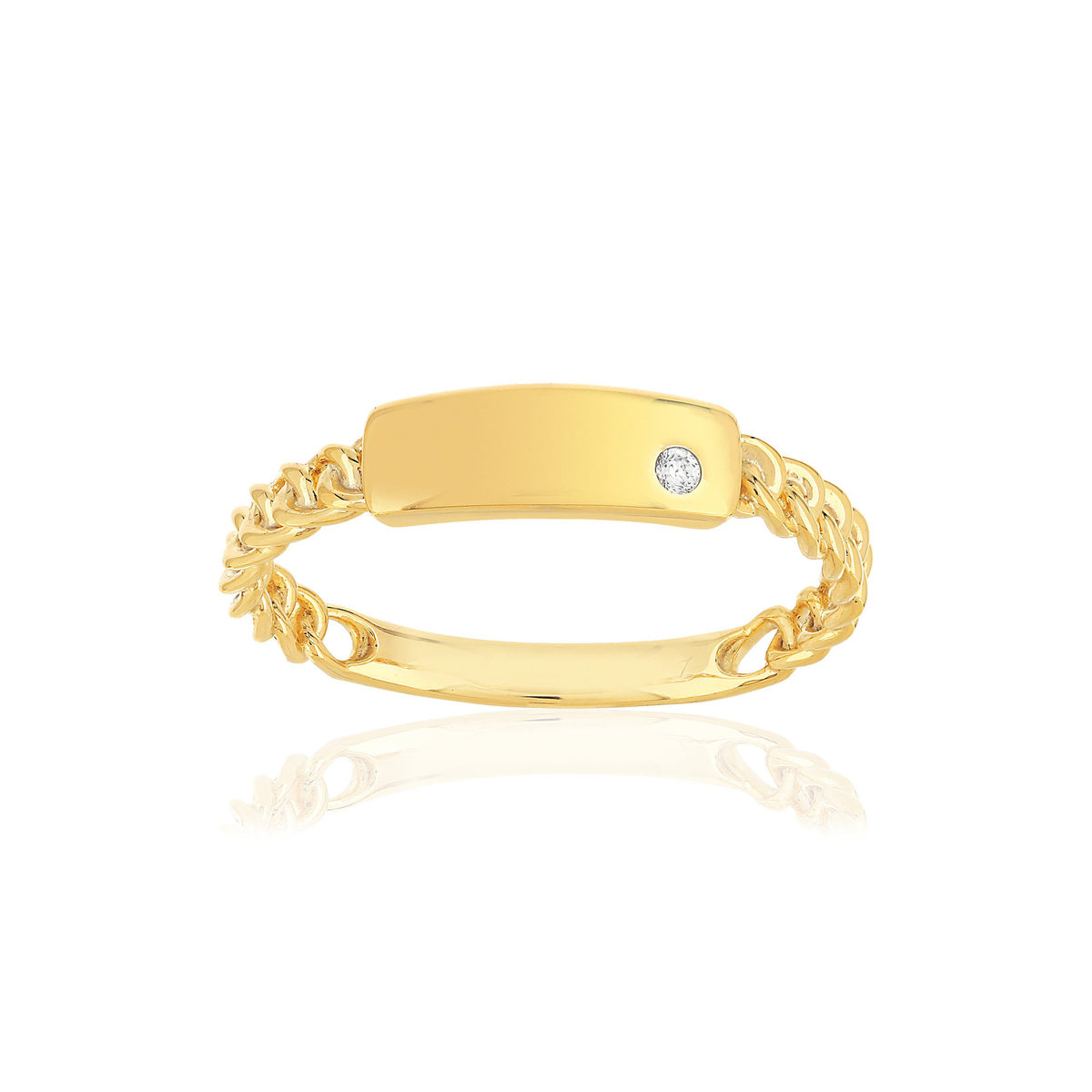 Bague or jaune 375, 1 diamant.