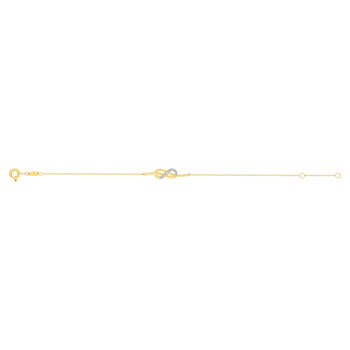 Bracelet or 375 2 tons diamants infini 18 cm