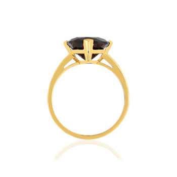 Bague or jaune 750, 1 grenat Rhodolite de 5,13 carats.
