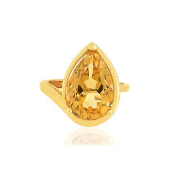 Bague or jaune 750, 1 Citrine de 4,77 carats.
