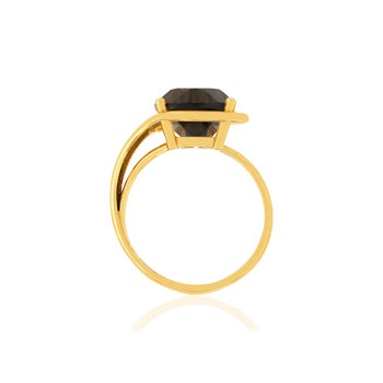 Bague or jaune 750, 1 quartz de 5,31 carats.