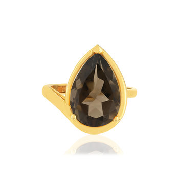 Bague or jaune 750, 1 quartz de 5,31 carats.