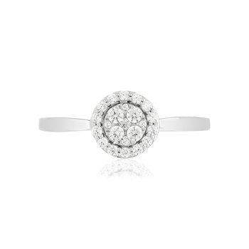 Bague or blanc 750, diamants.