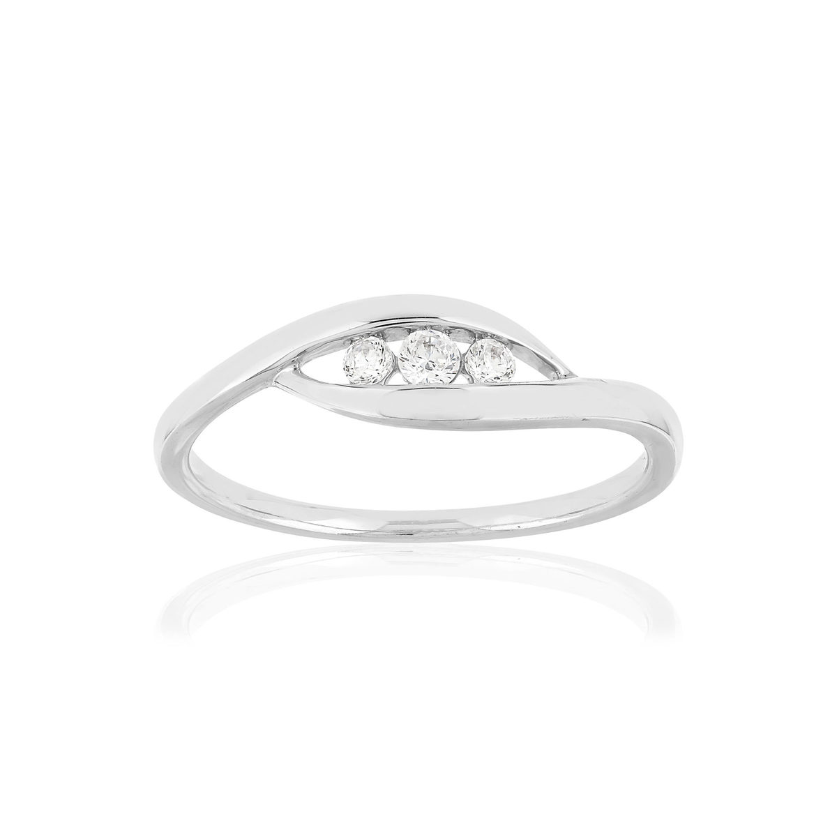 Bague or blanc 750 Trilogy, diamants.