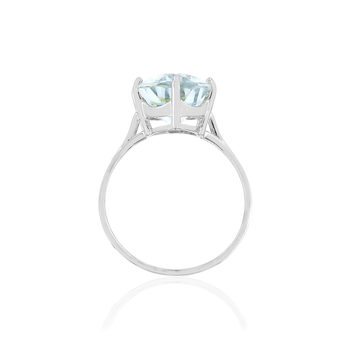 Bague or blanc 750, 1 Aigue marine.