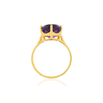 Bague or jaune 750, 1 Améthyste de 5 carats.