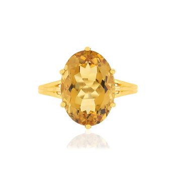 Bague or jaune 750, 1 Citrine de 5,95 carats.
