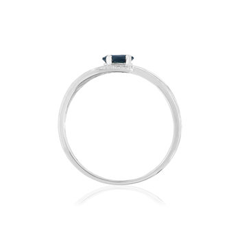 Bague or blanc 375, saphir