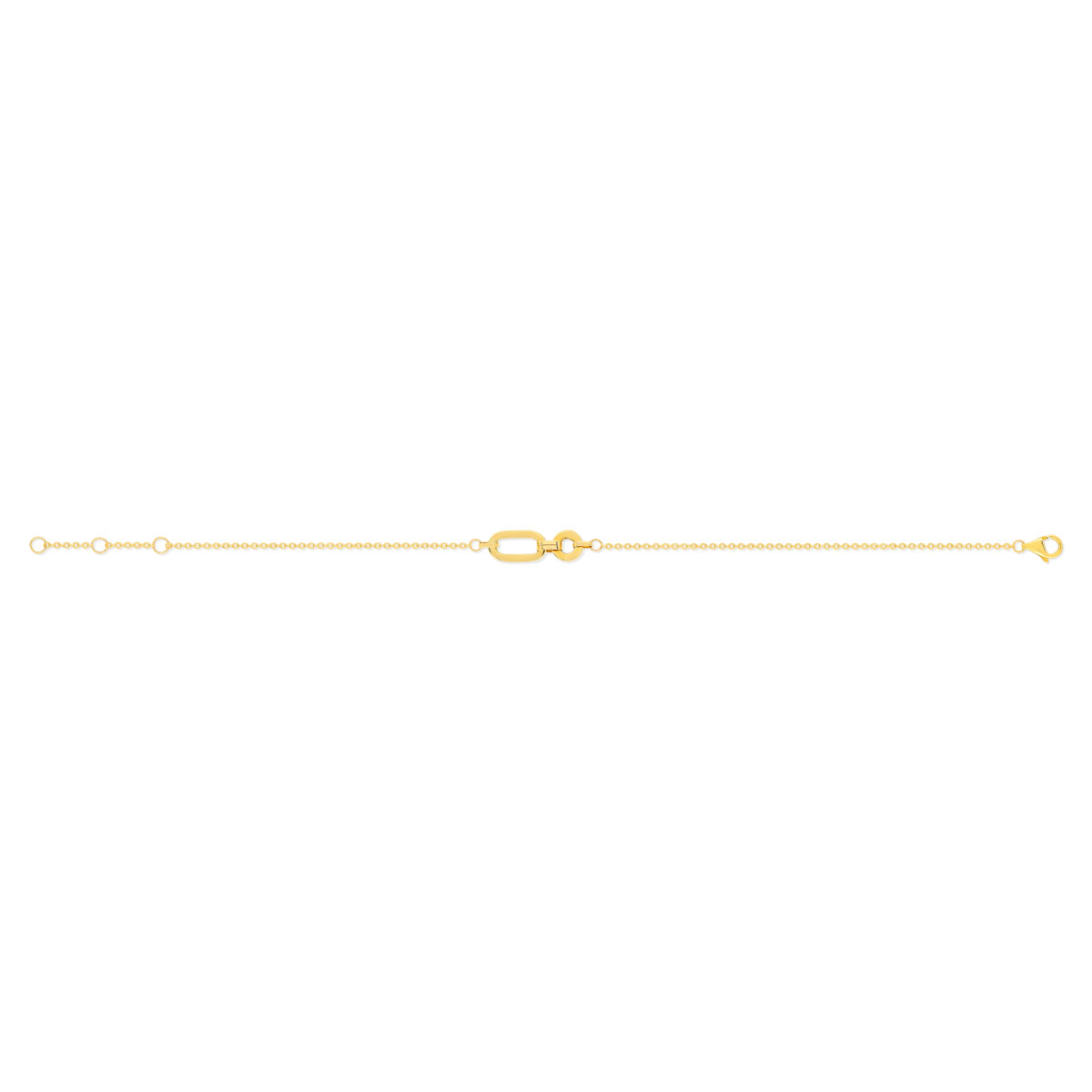 Bracelet or jaune 375, motif maillons. Longueur 19 cm. - vue 2