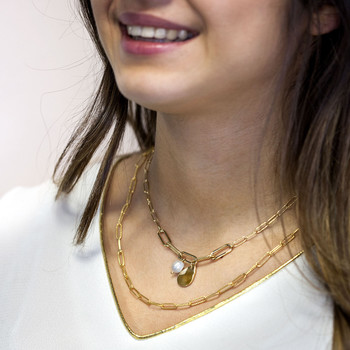 Collier acier jaune 50 cm