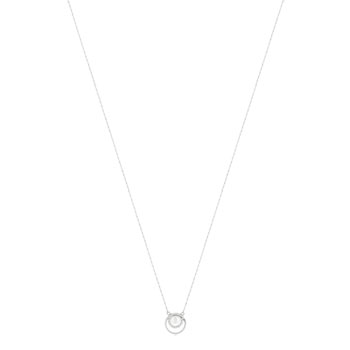 Collier or banc 375, perle de culture de Chine, diamants. Longueur 45 cm.