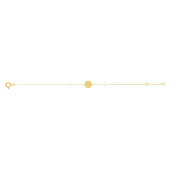 Bracelet or jaune 375 perle de culture de Chine pampille motif d'étoile 18 cm