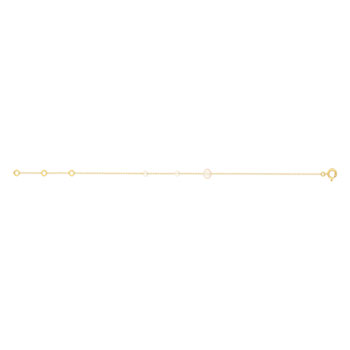 Bracelet or jaune 375, 3 perles de culture de Chine. Longueur 18 cm.