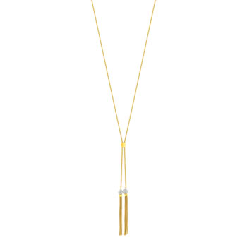 Sautoir acier jaune 82 cm