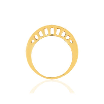 Bague or jaune 375, bord ciselé