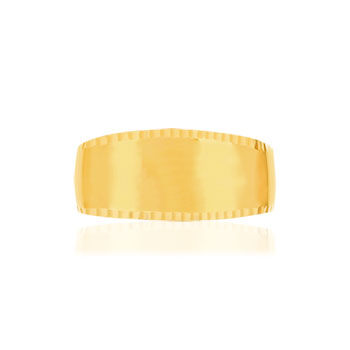 Bague or jaune 375, bord ciselé
