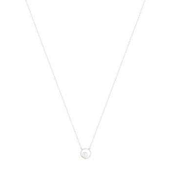 Collier argent 925 cercle zirconias perle de culture de Chine 45 cm