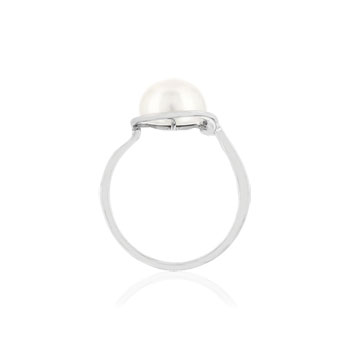 Bague argent 925, perle de culture de Chine.