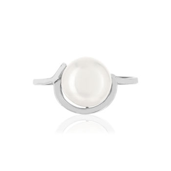 Bague argent 925, perle de culture de Chine.