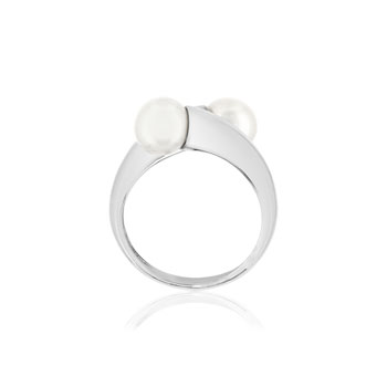 Bague argent perles de culture de chine