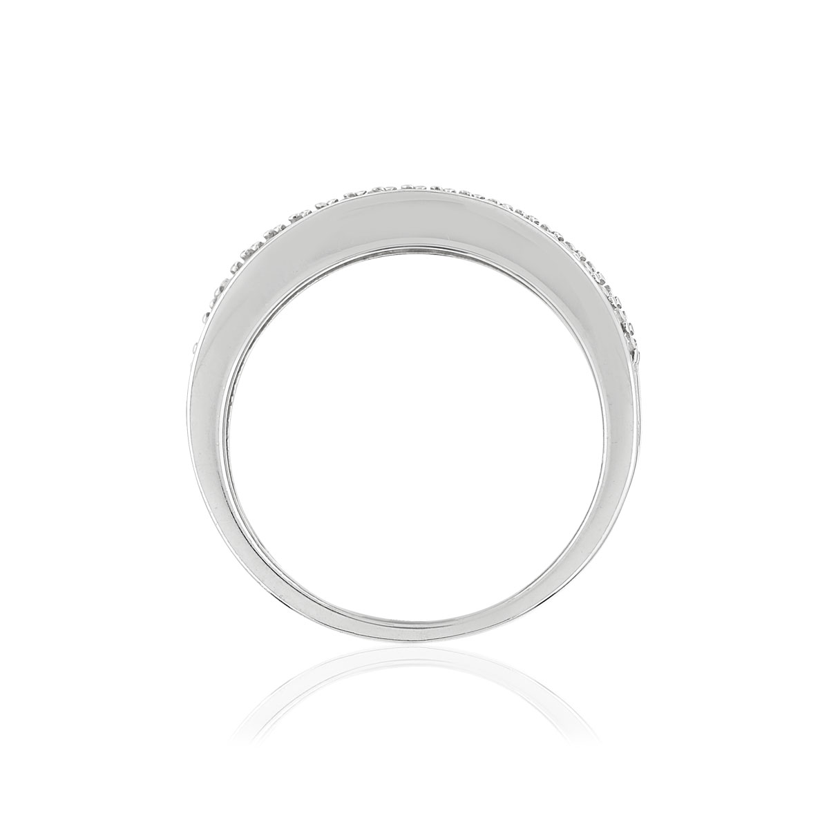 Bague argent 925, zirconias. - vue 2