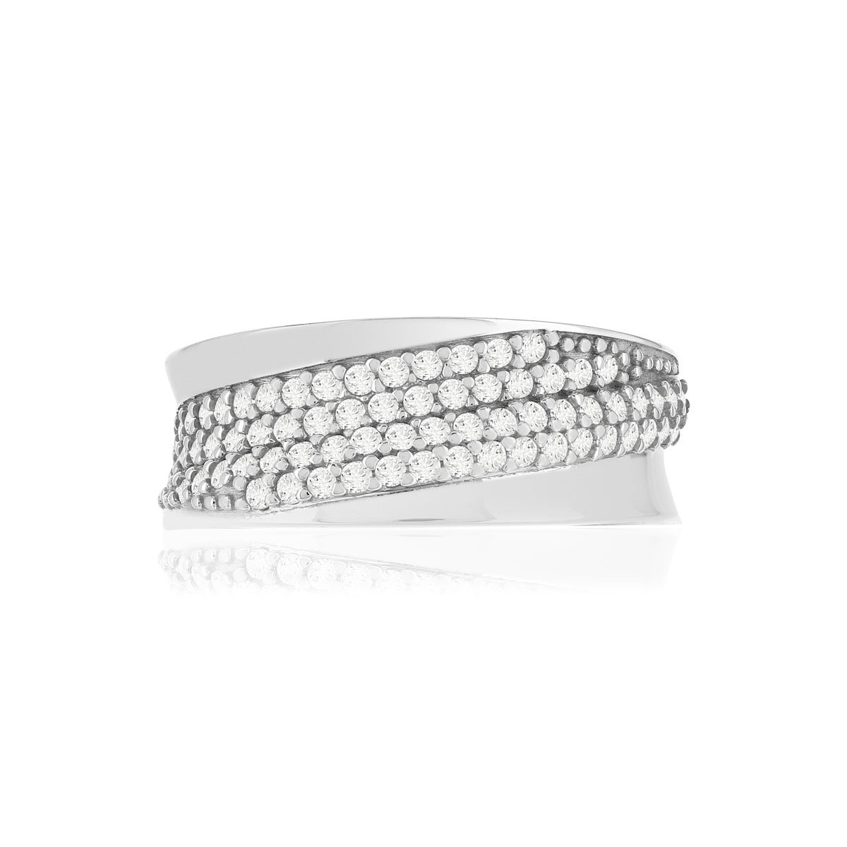 Bague argent 925, zirconias. - vue 3