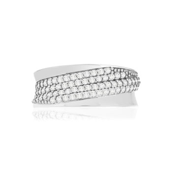 Bague argent 925, zirconias.
