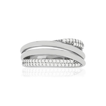 Bague argent 925, zirconias.