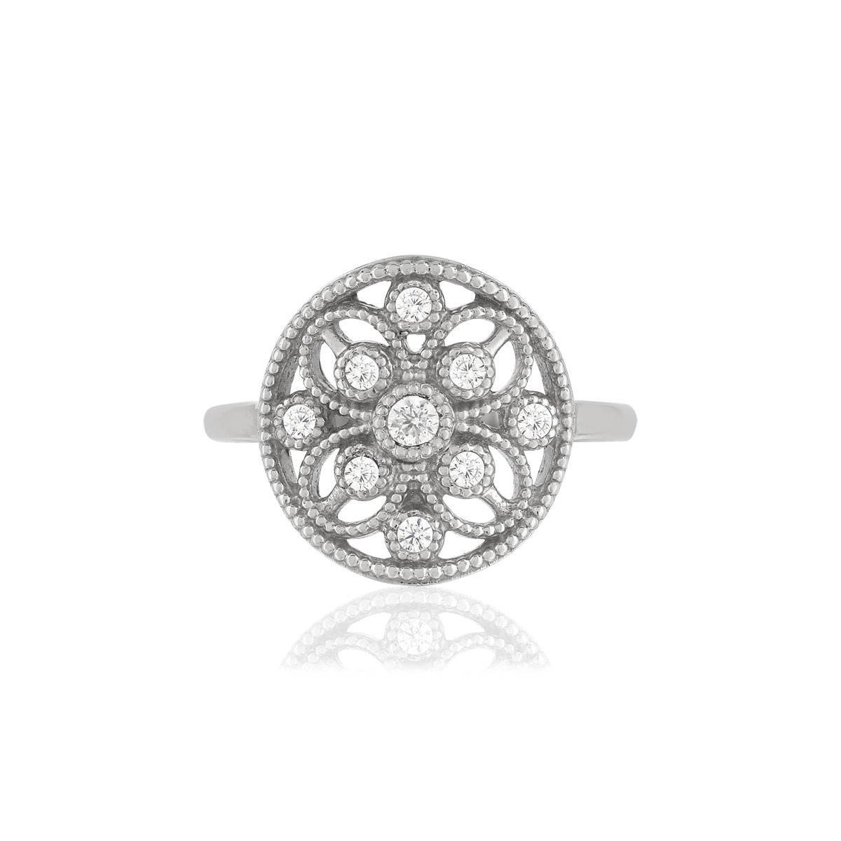 Bague argent 925, zirconias. - vue 3