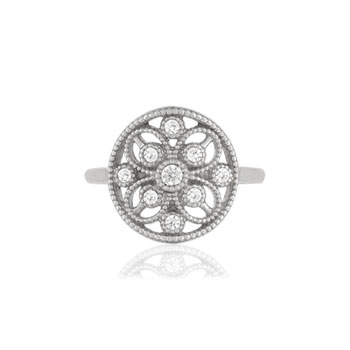 Bague argent 925, zirconias.