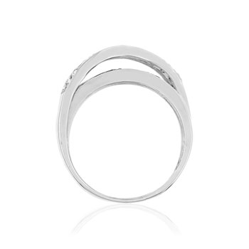 Bague argent 925 zirconias noirs et blancs