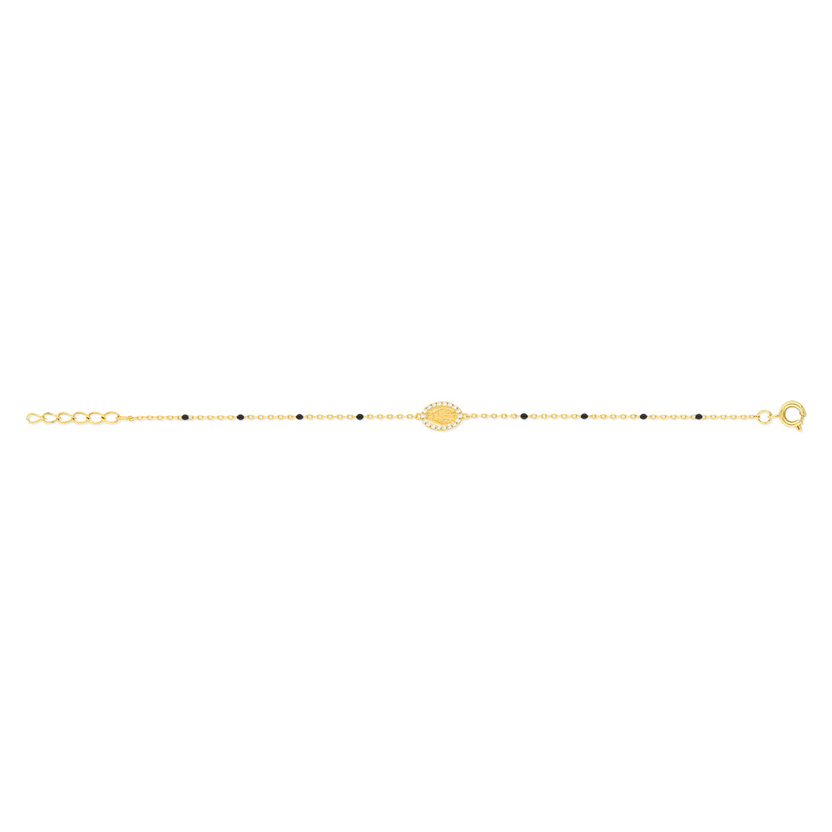 Bracelet plaqué or vierge miraculeuse zirconias - vue 2